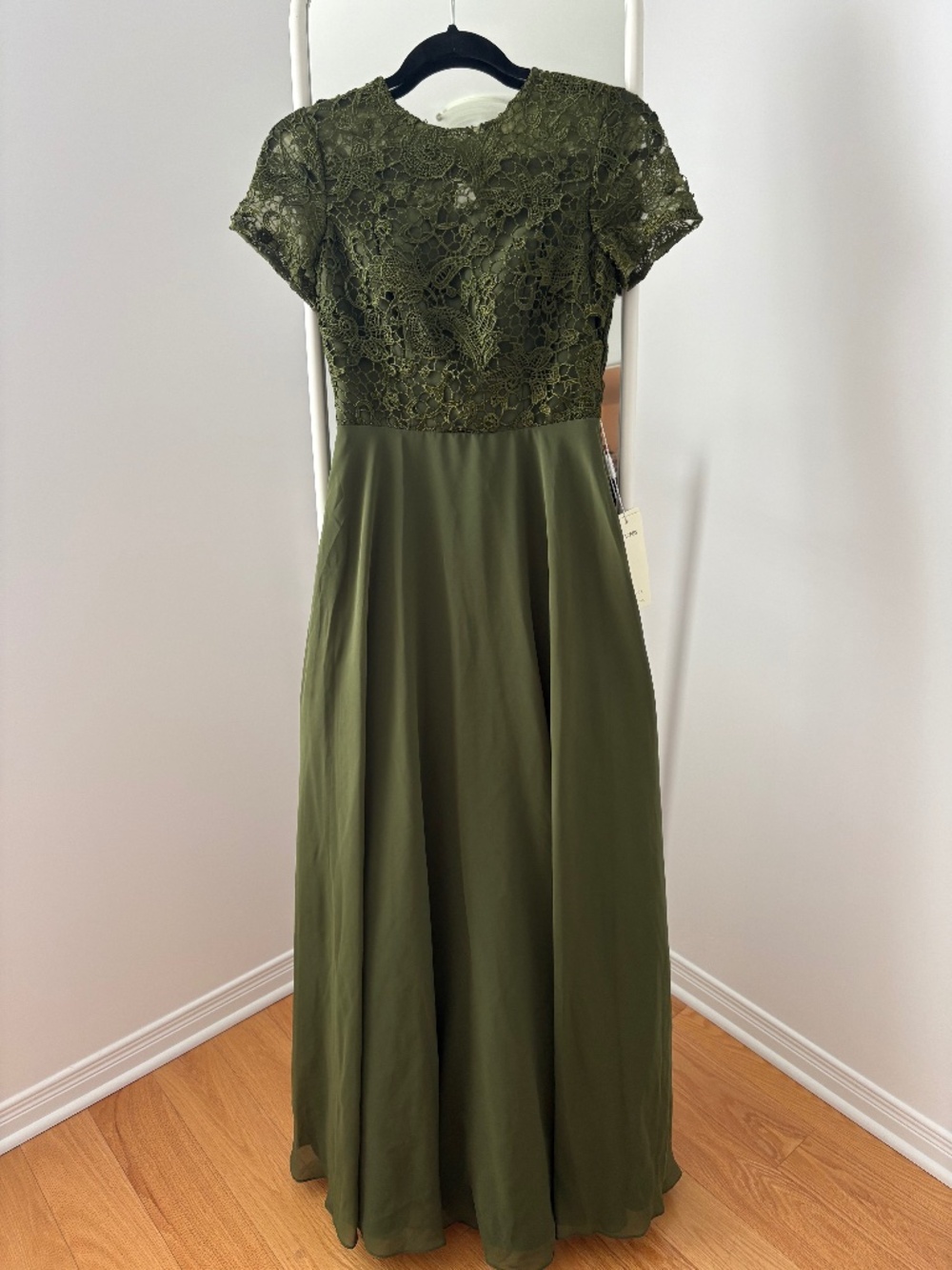 Olive green bridesmaids dress